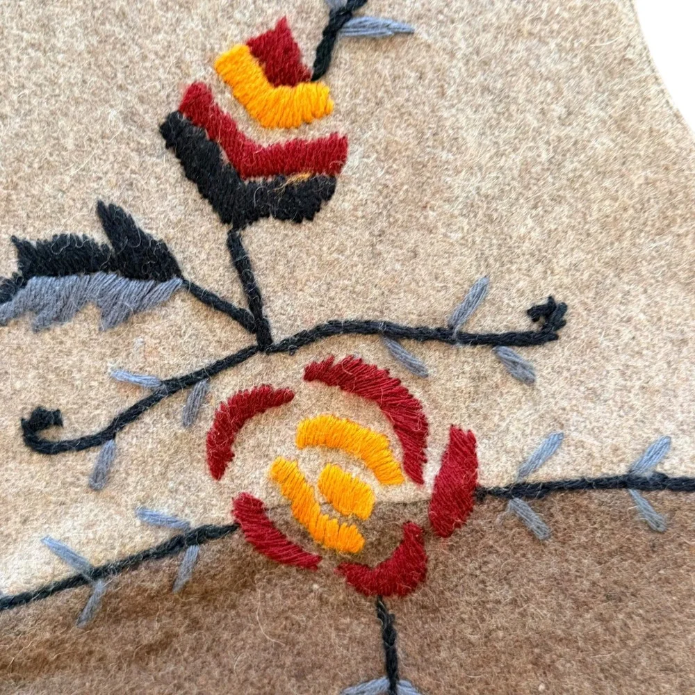 Embroidered Brown & Tan Floral Vest - Picture 3 of 5